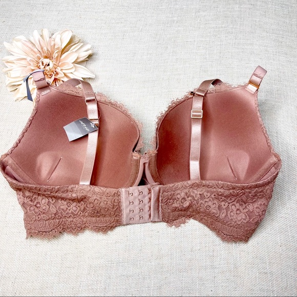Aerie Pink Lace Push Up Plunge Bra 36DD Nwt - Picture 7 of 8